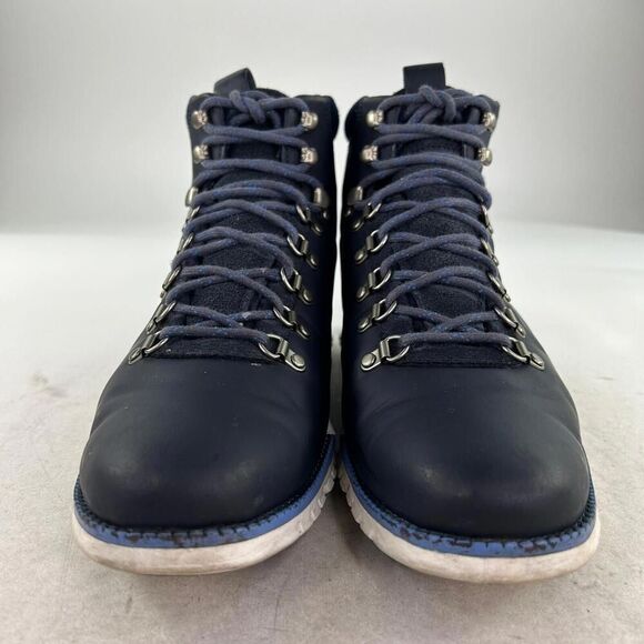 Cole Haan Navy Blue Leather Hiking-Style Boots main image 10
